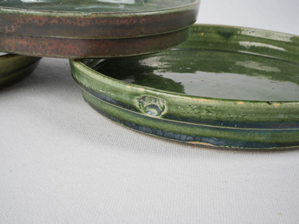 Rustic village pottery display dishes