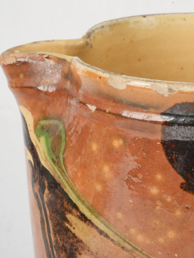 Vintage Jaspé Pottery Vessel