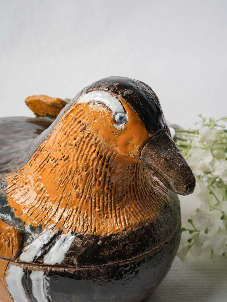 Hand-modeled glazed ceramic vessel