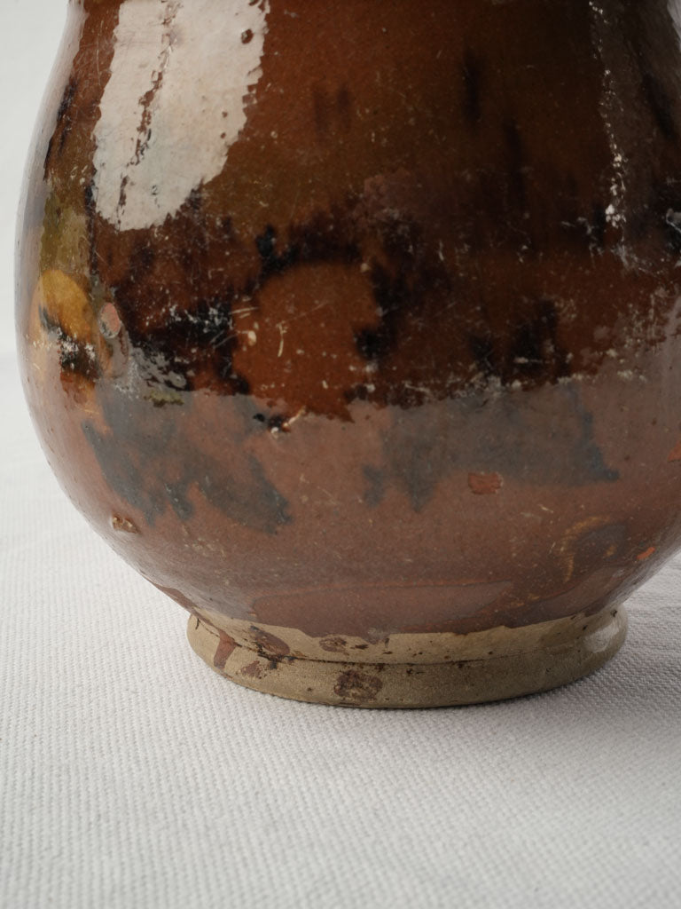 Lovely Petite Southwest France Grease Pot w/ Warm Brown Glaze - 6"