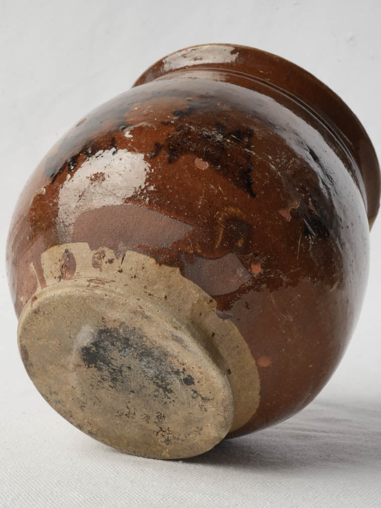 Lovely Petite Southwest France Grease Pot w/ Warm Brown Glaze - 6"