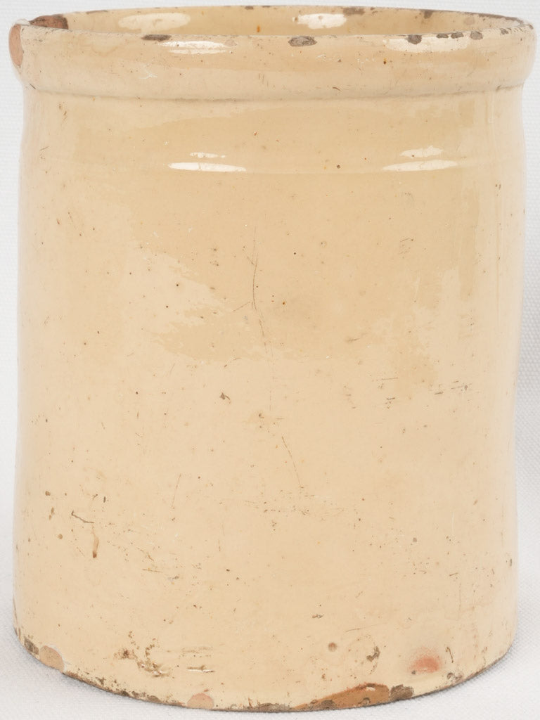 Antique yellow-glazed French preserving pot