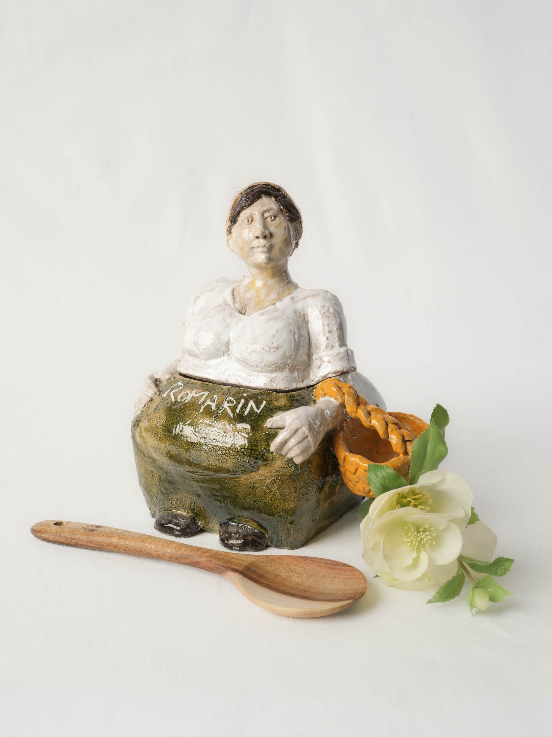Olive green Provençal kitchen vessel.