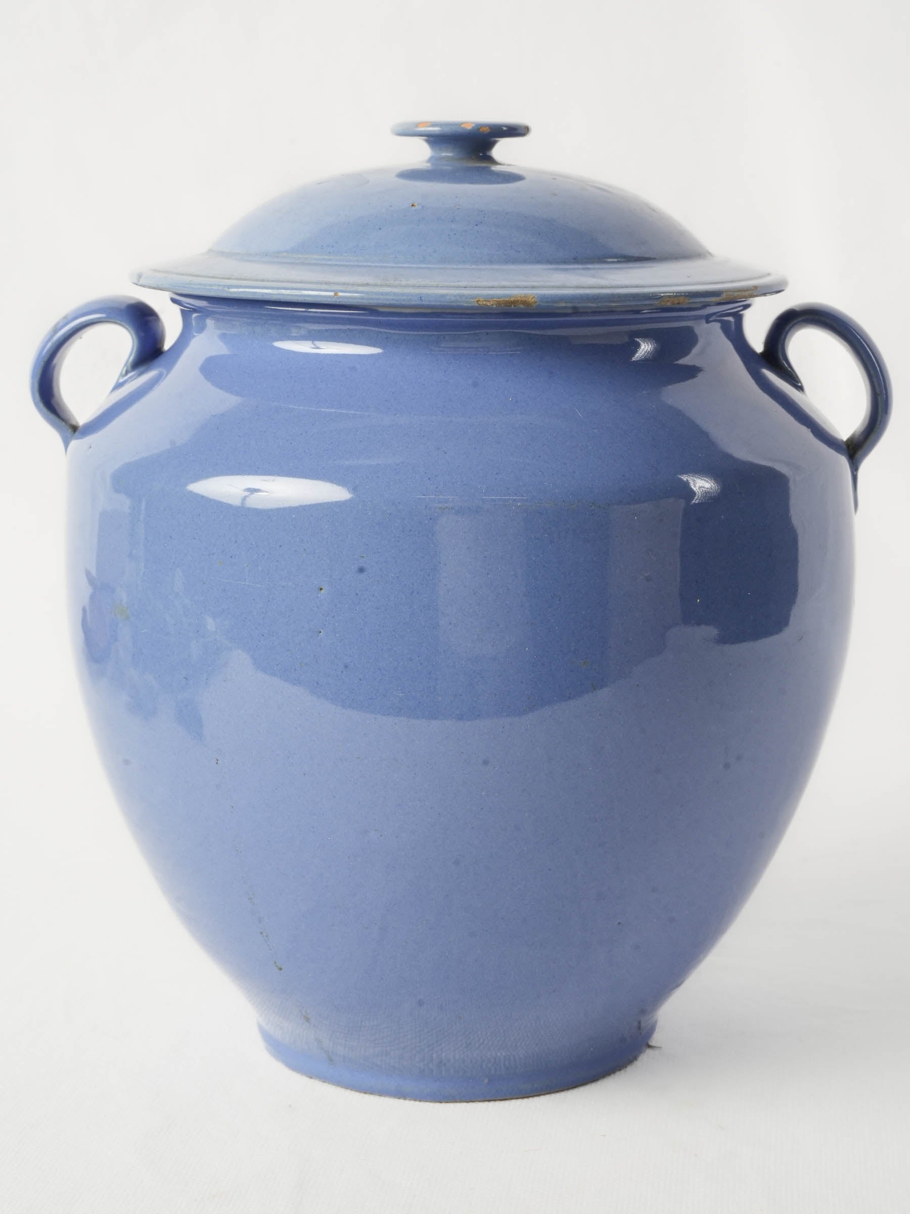Handcrafted ovoid ceramic confit pot