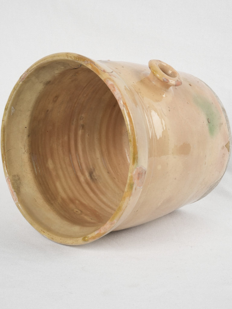 Charming ear-handle French yellow jar