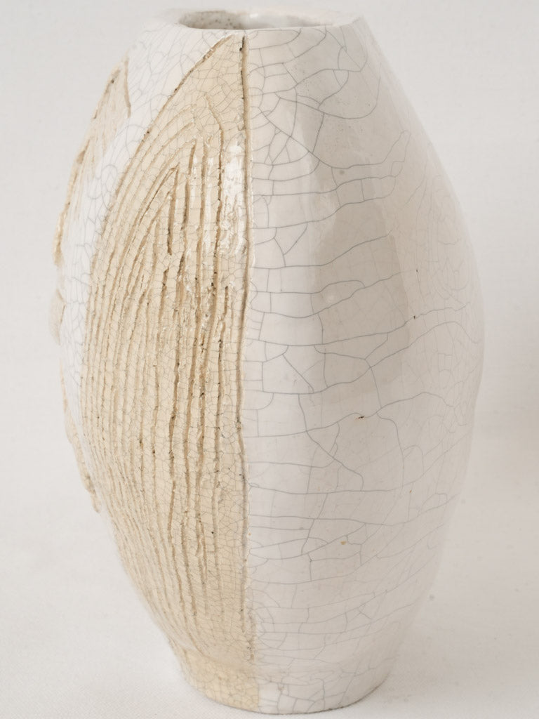 Textured handcrafted sculpture vase