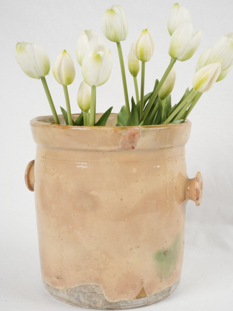 Antique Savoyard glazed ear-handled pot