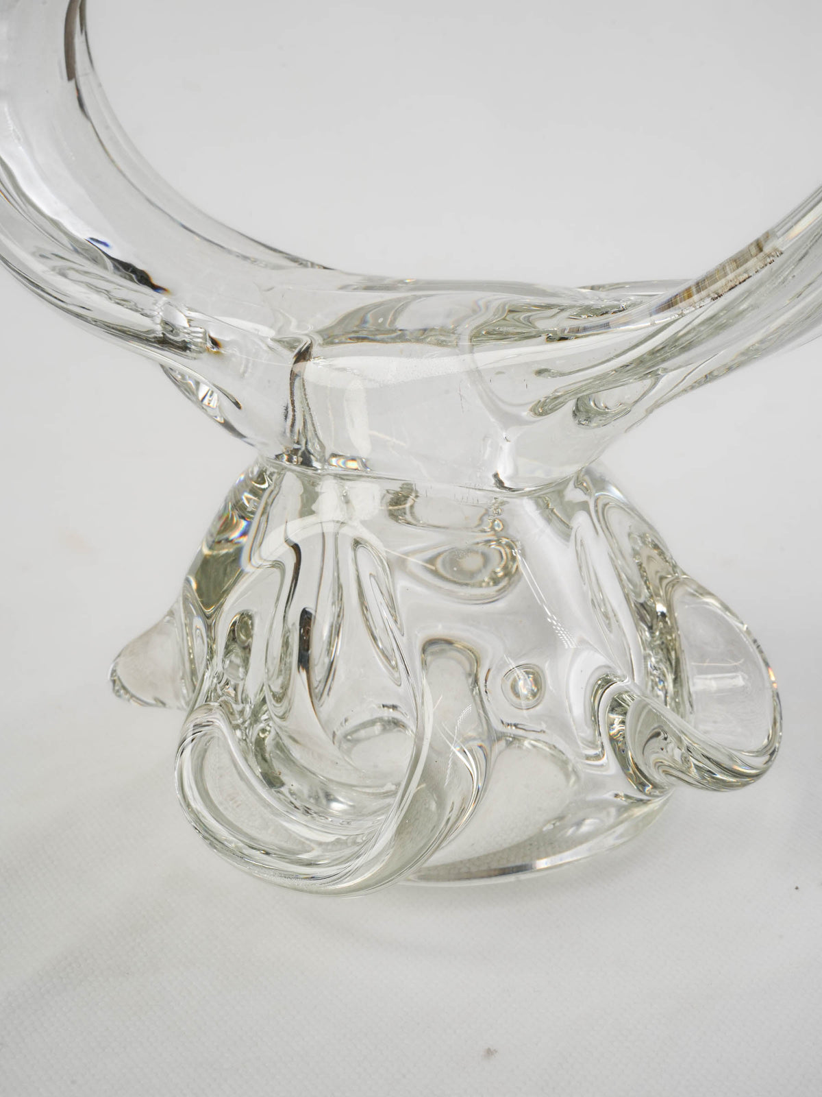 Vintage Clear Glass Double-Arm Candleholder - 11"