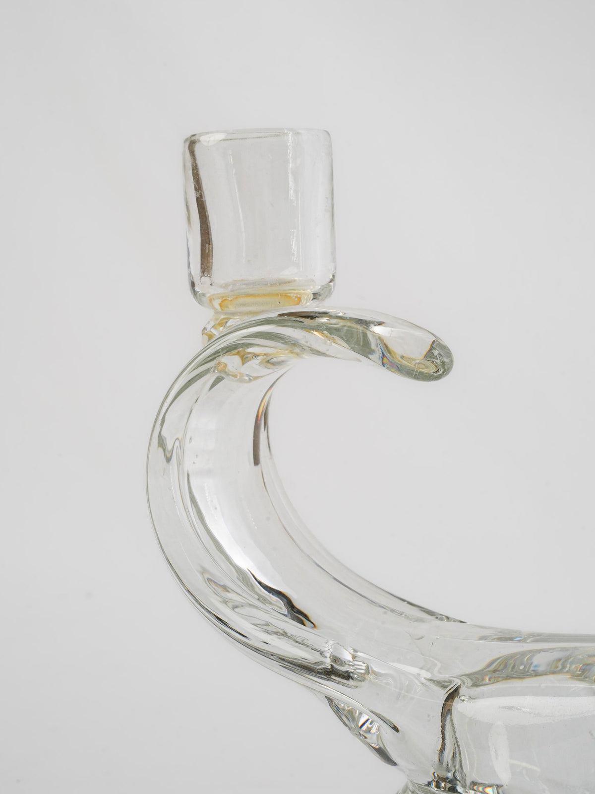 Vintage Clear Glass Double-Arm Candleholder - 11"
