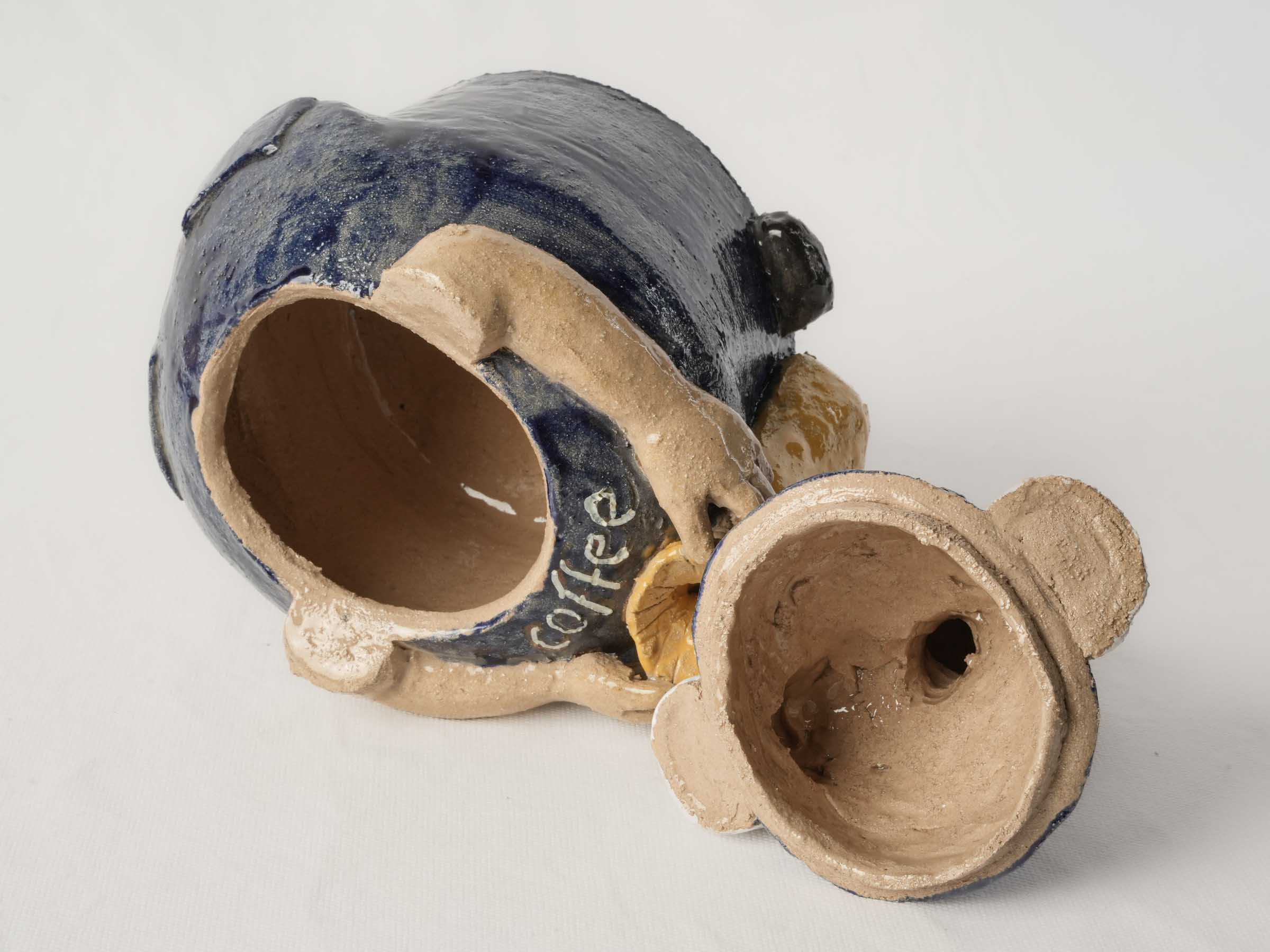 French-styled pottery coffee jar