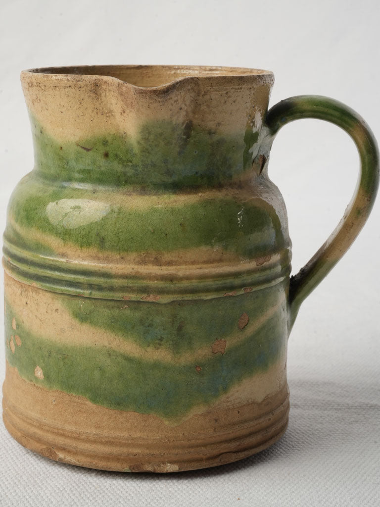 Verdant patina small ceramic pot