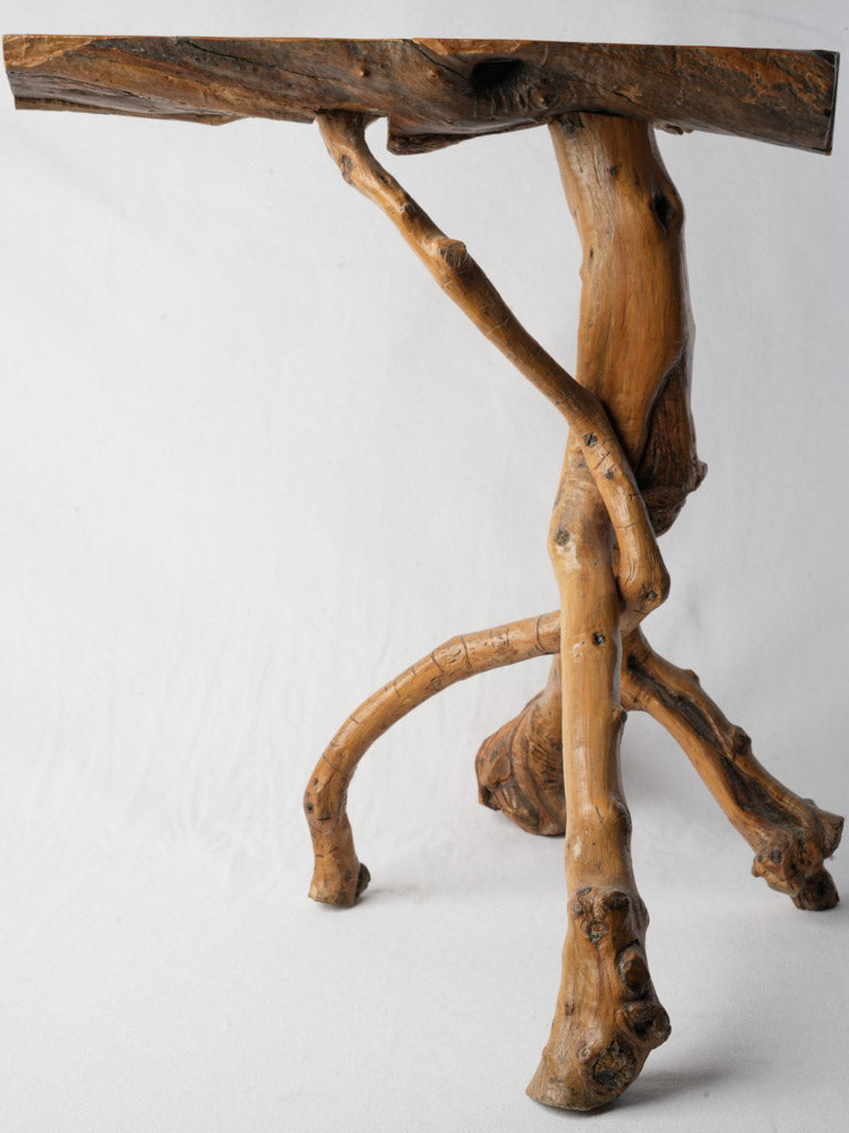 Sculptural primitive console table