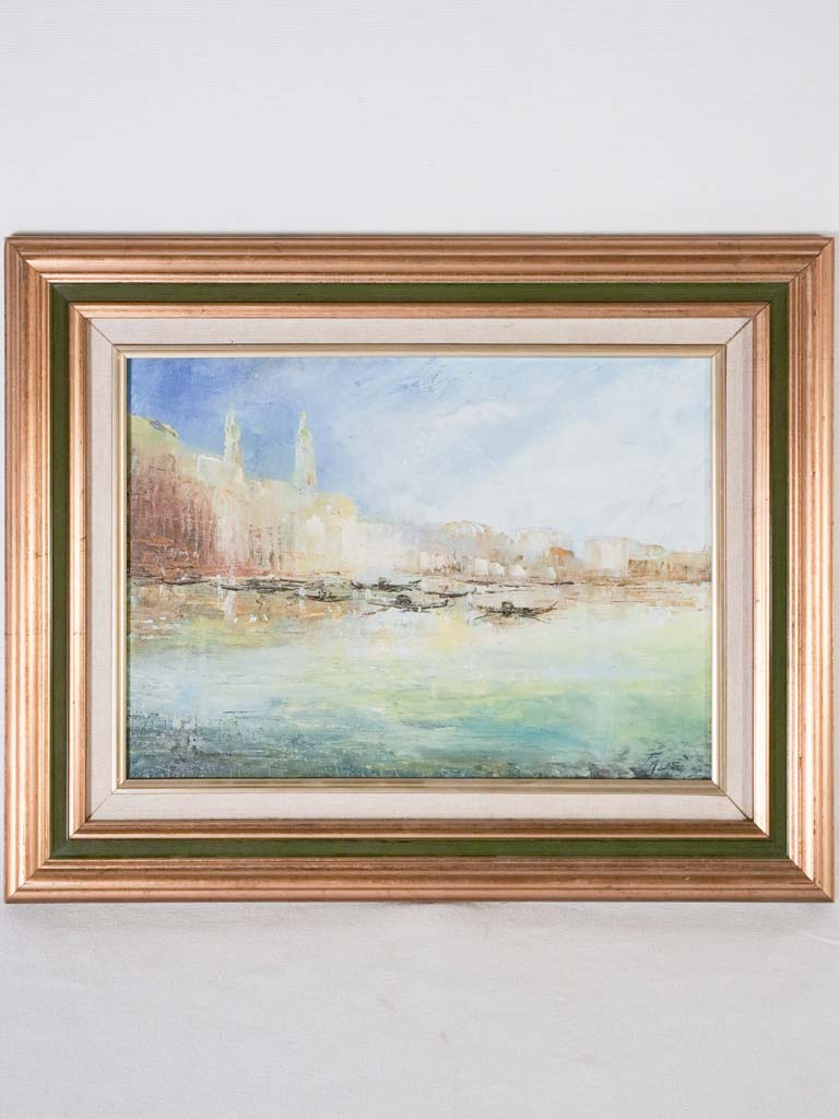 Vintage pastel Venice canal painting