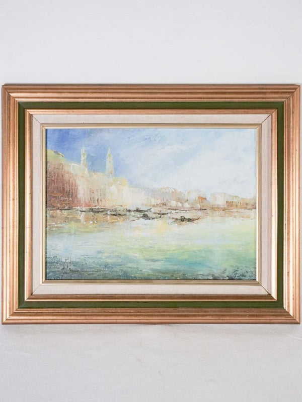 Vintage pastel Venice canal painting