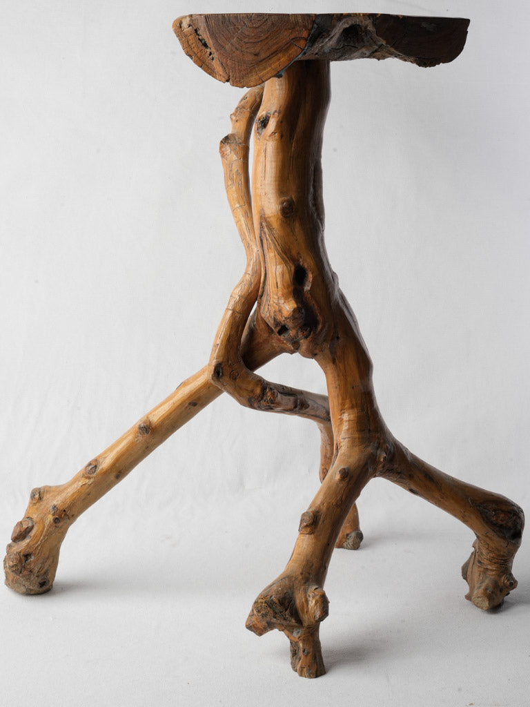 Organic raw wood entryway console