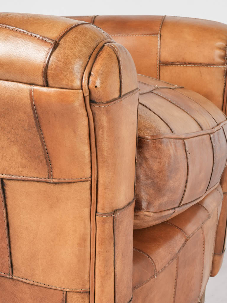 Luxurious patchwork leather club chairs