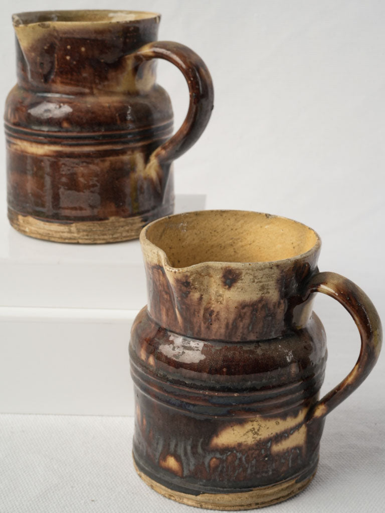 Antique Dieulefit coffee pots pair