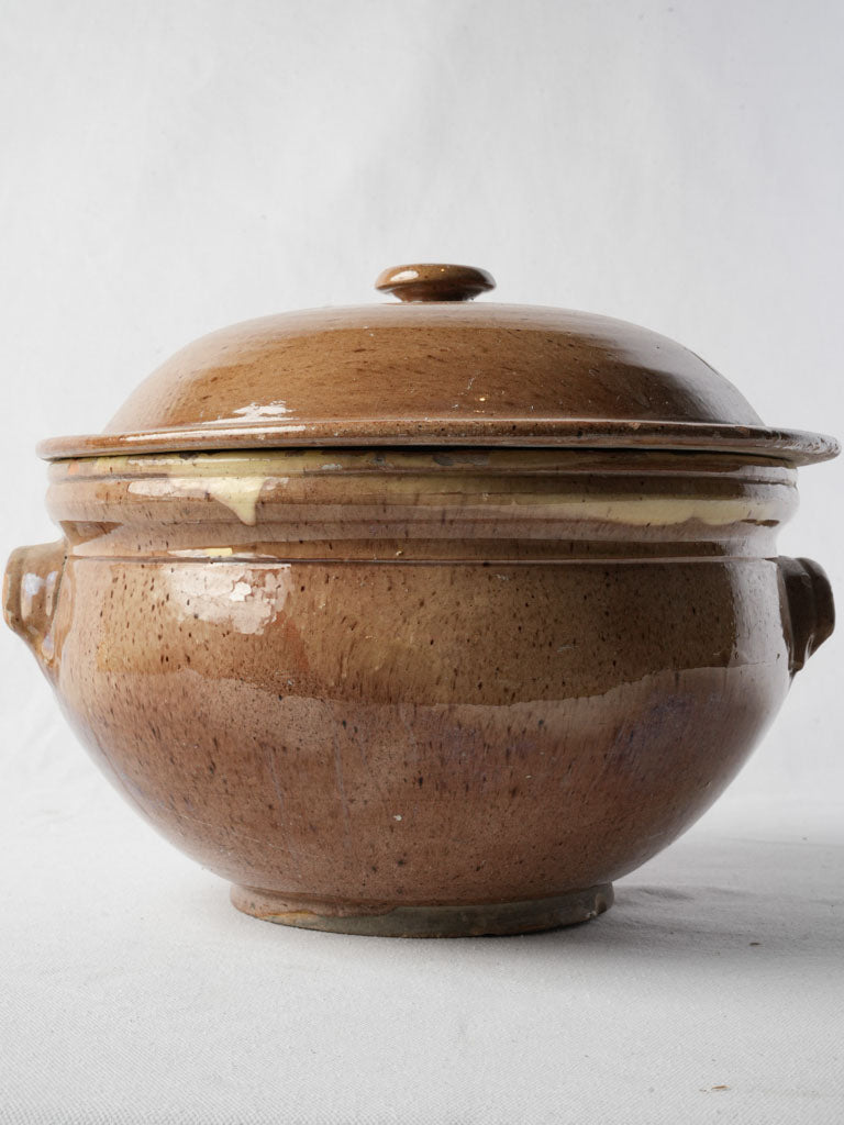 Handcrafted speckled-glaze soup tureen
