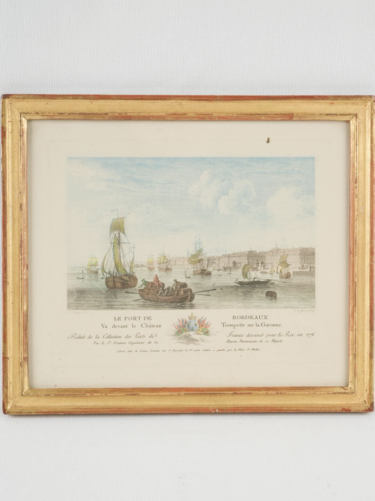 Regal gilded glass-framed engravings