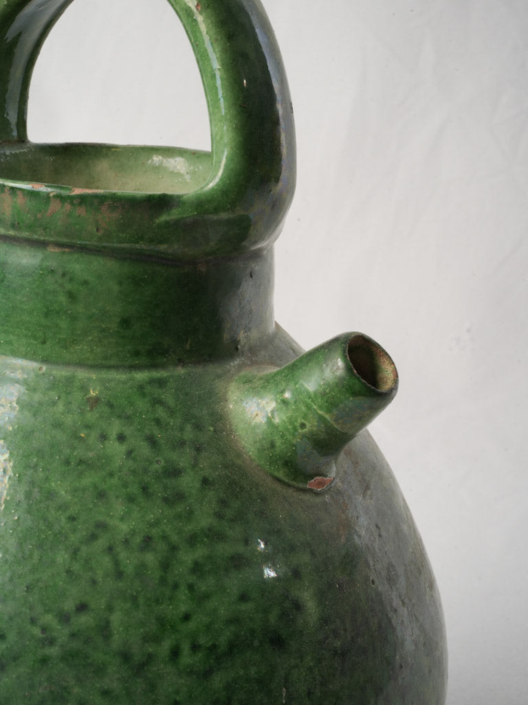 Provençal Terracotta Water Pitcher w/ Green Glaze c. 1900 - 13½"