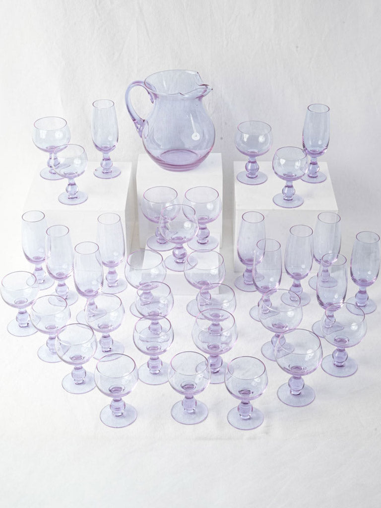 Elegant lilac glass pitcher