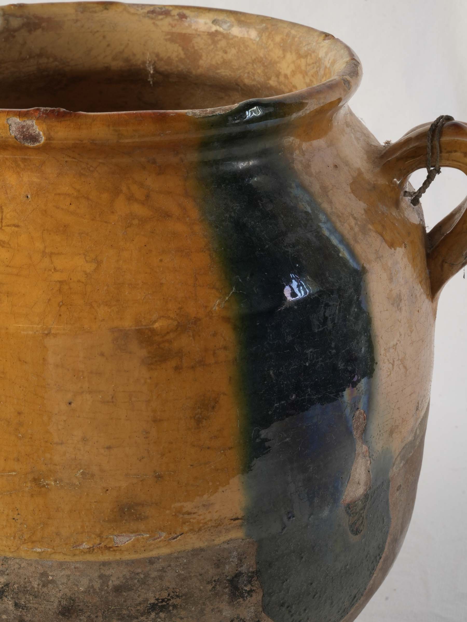 Textured patina French ceramic jar