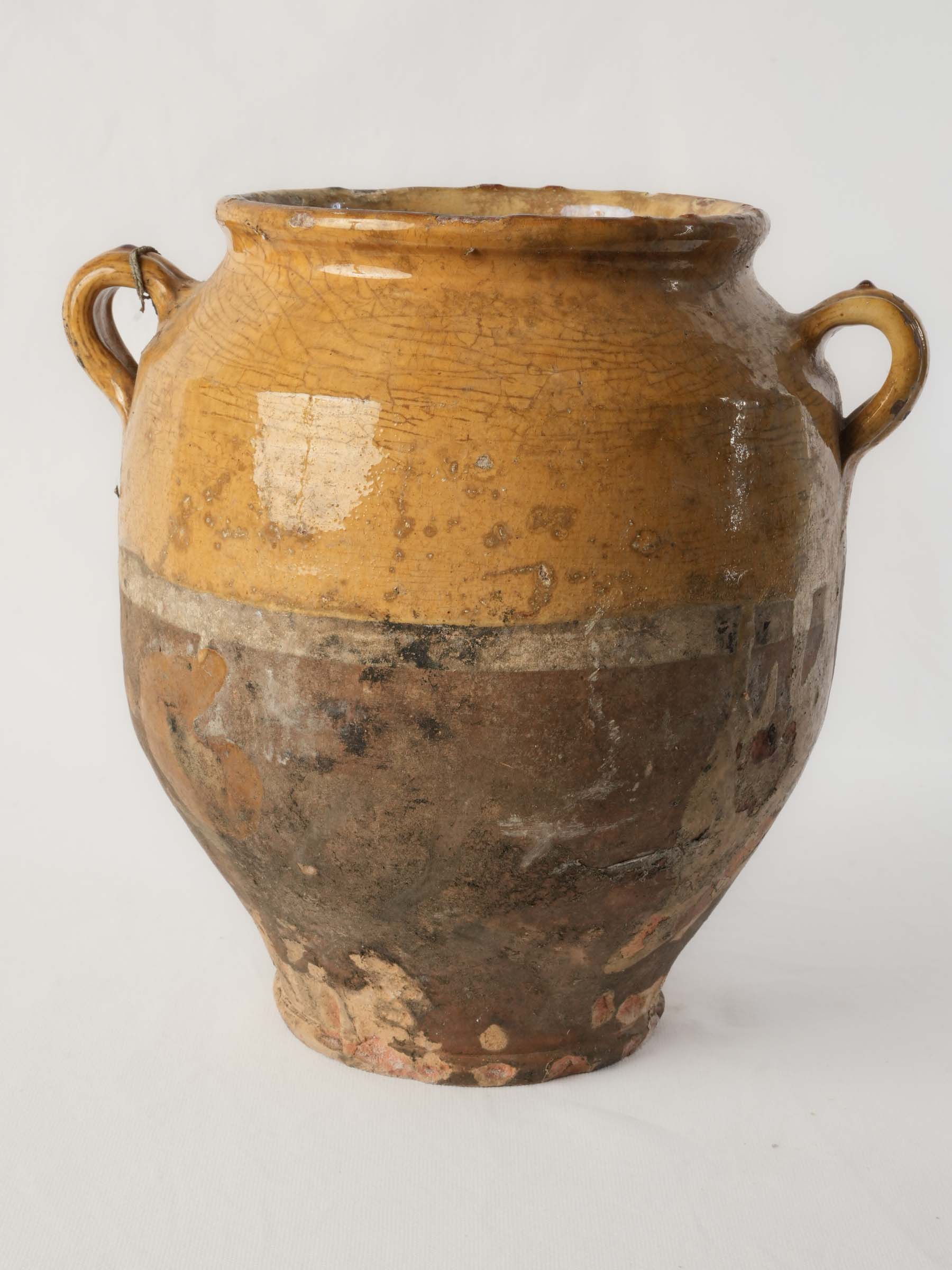 Handsome French vintage glazed pot