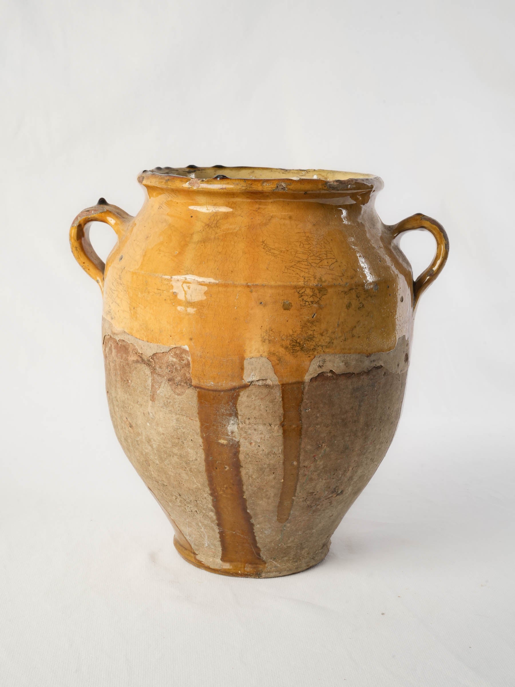 Rustic antique earthenware French pot