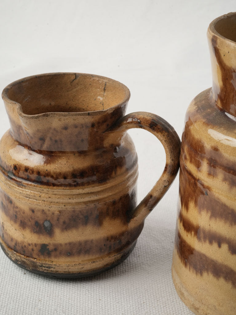 Strap-handled French provincial jugs