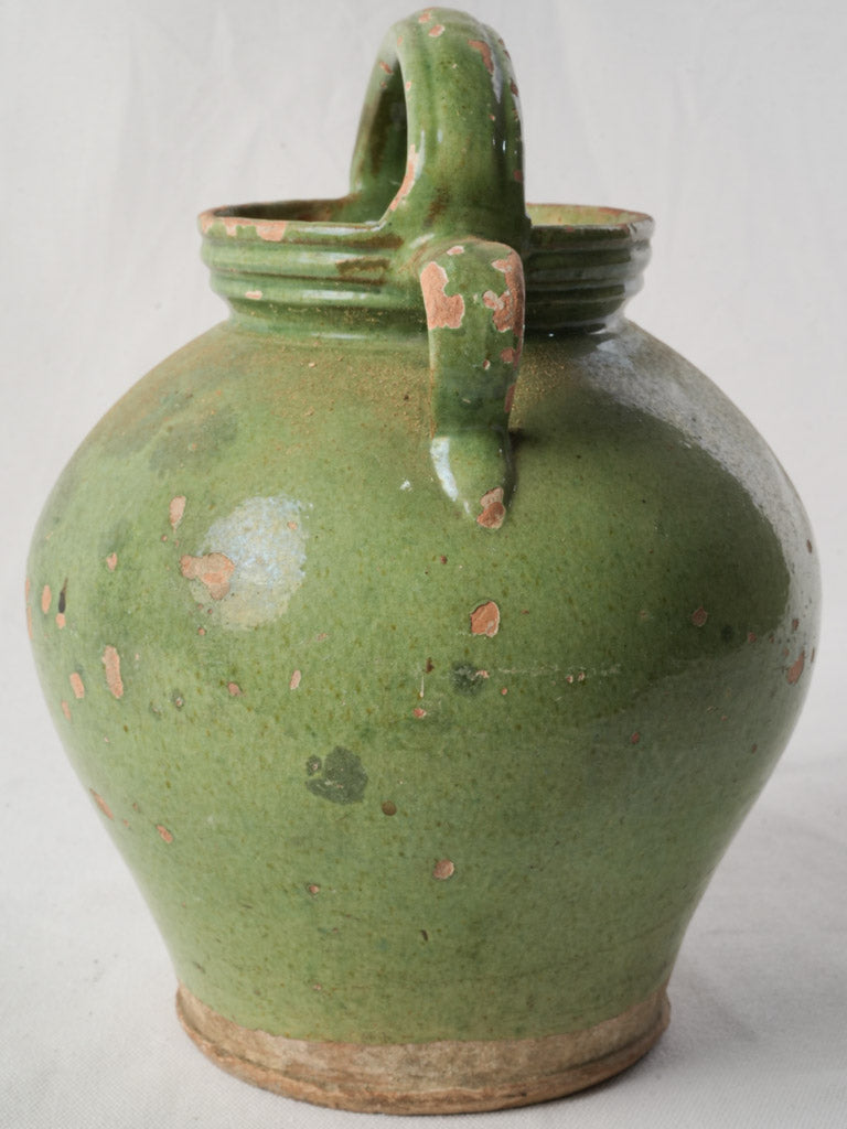 Provençal Green Glazed Cruche From The Late 19th Century - 11¾"