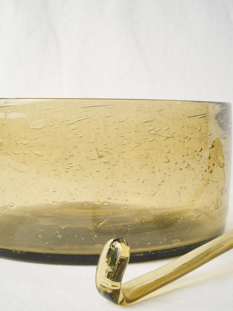 Artisanal textured glass punch bowl