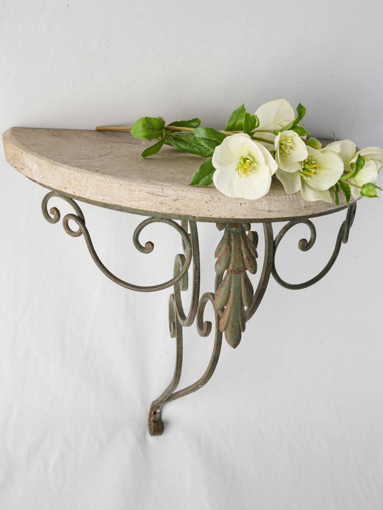 Hand-forged foliage iron wall bracket