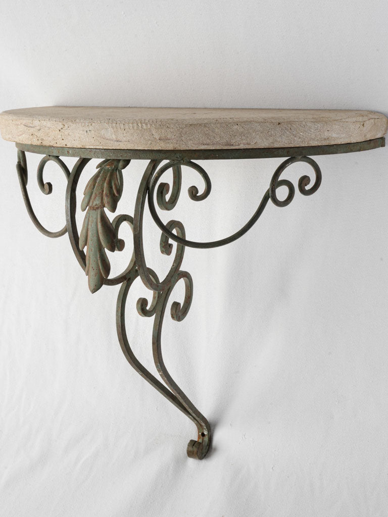 Textured semi-circular stone top