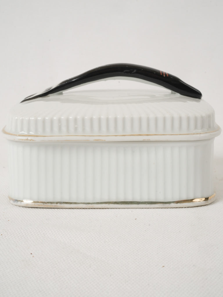 Hand-painted ceramic sardine box