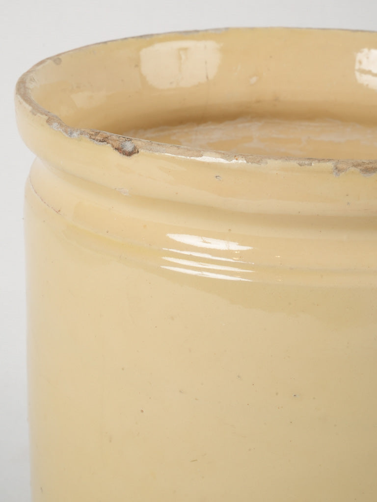Distressed yellow-glaze antique pottery piece