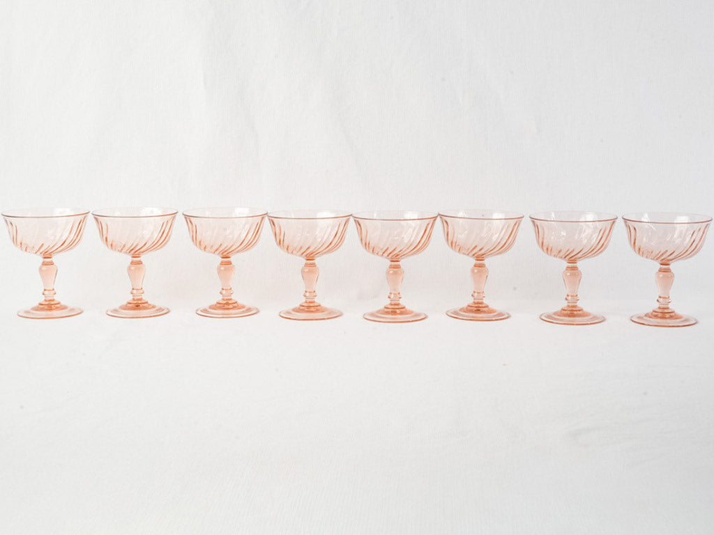 Vibrant retro blush-tones glassware