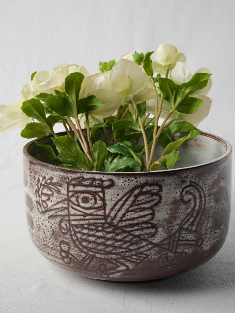 Exquisite Vallauris pottery terracotta dish