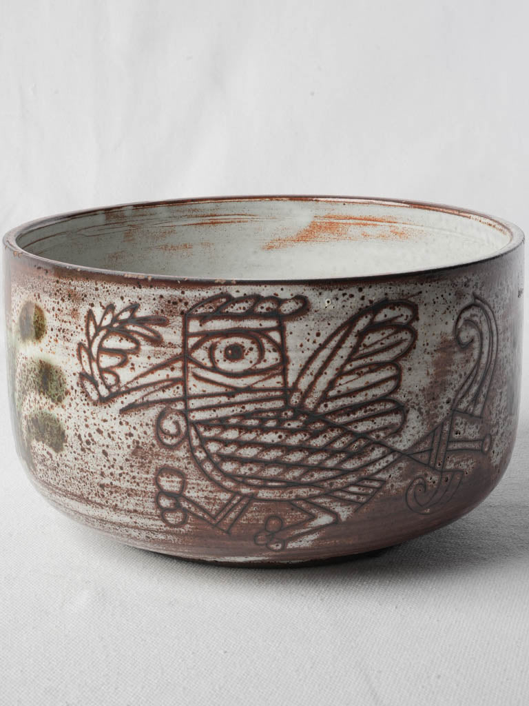 Vintage French ceramic salad bowl