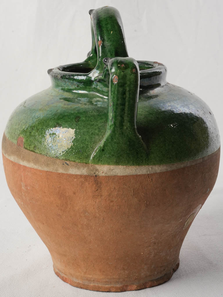 Rustic Provençal Terracotta Jug w/ Double Handle Circa 1900 - 10¼"