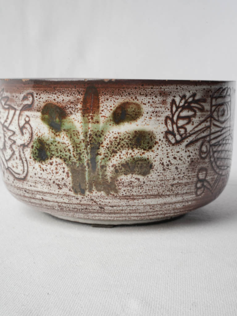 Signed Michel Barbier painted bowl