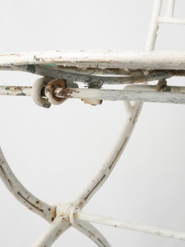 Vintage white patina folding chairs