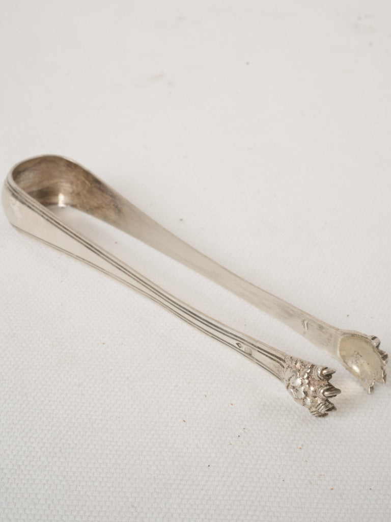 Elegant vintage silver sugar tongs