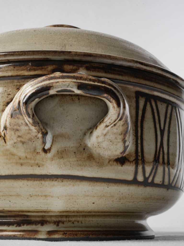 Neutral tones stoneware tureen