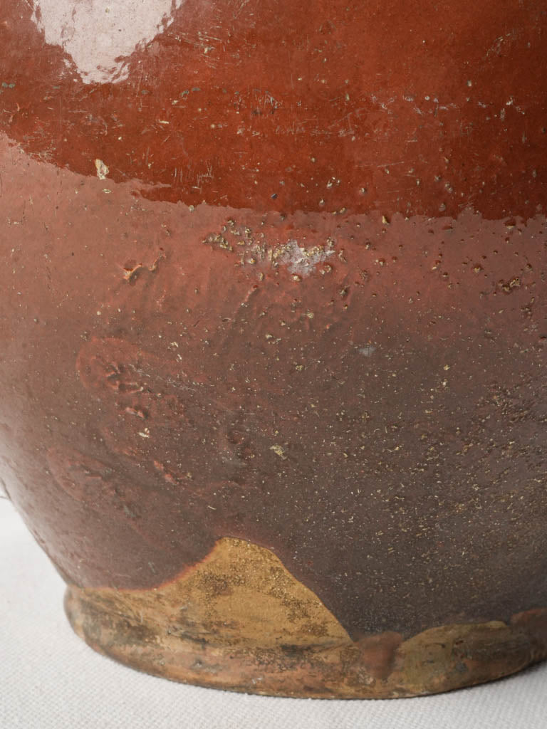 Large Antique Terracotta Water Jug w/ Cream Painted Decoration - 12½"
