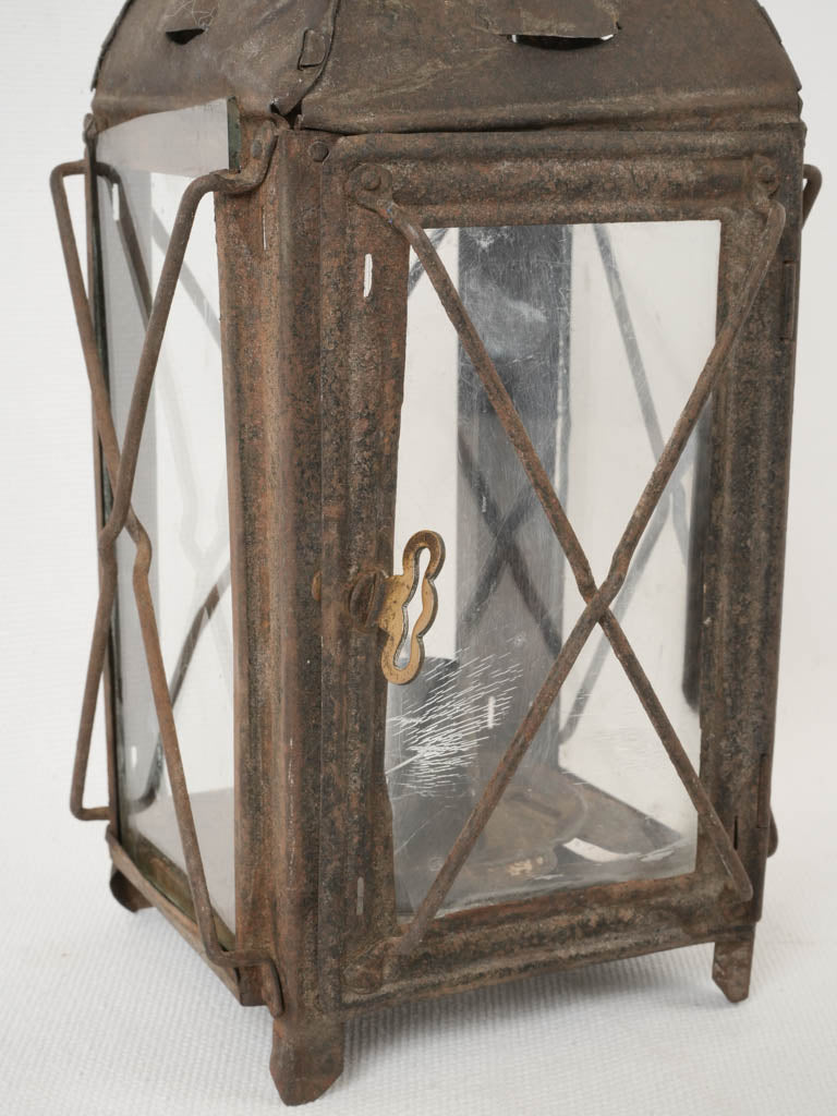 Curved handle rustic lantern