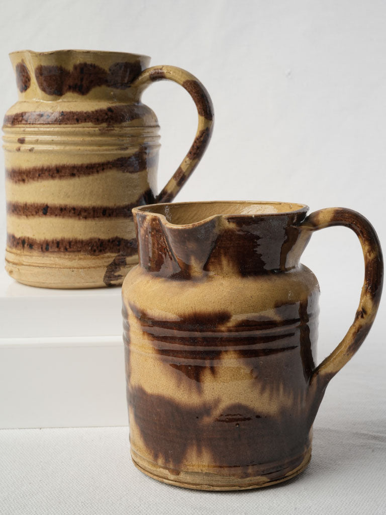 Antique Dieulefit earthenware pitchers