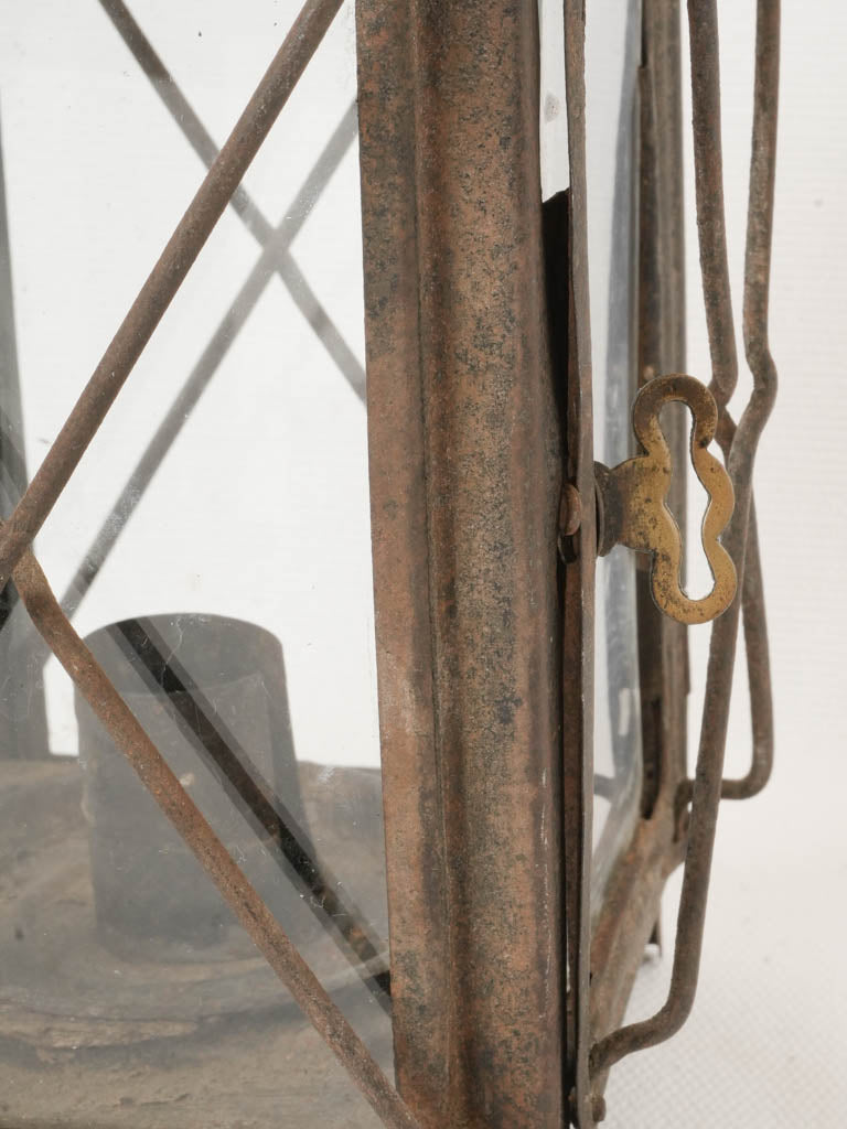 Antique rectangular glass lantern