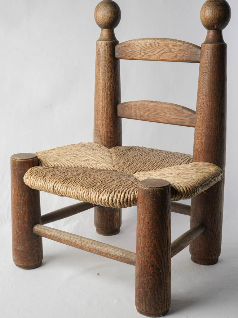 French folk art oak chair