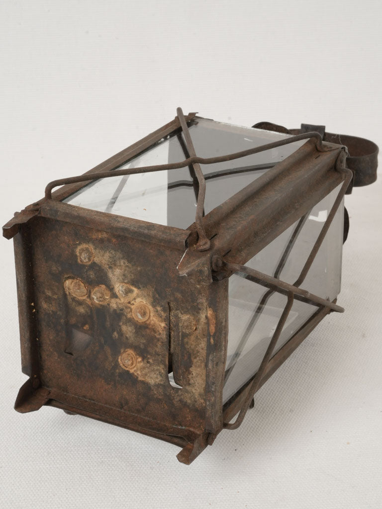 Weathered metal garden lantern