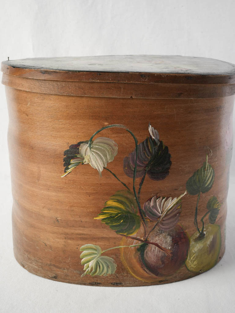 Aged oval bentwood storage piece